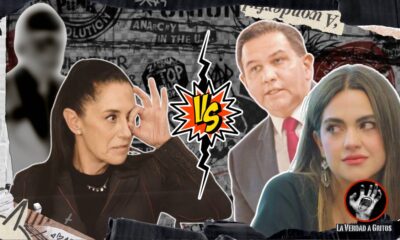 Andrea Chávez y Cruz Pérez Cuéllar frente a frente, con la silueta difusa de una tercera figura en el fondo, insinuando una posible alternativa en Morena